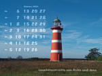 Kalenderbild Oktober 2003 - Leuchtturm När (Gotland - Schweden)