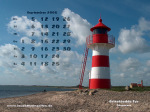 Kalenderbild September 2005 - Leuchtturm Grisetåodde (DK)