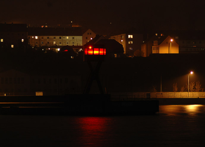 Backbord-Molenfeuer Sassnitz bei Nacht