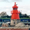 to the pier light West Emden