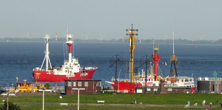 lightships Borkumriff and Elbe 1