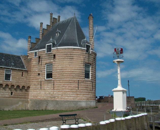 old and new harbour light Veere