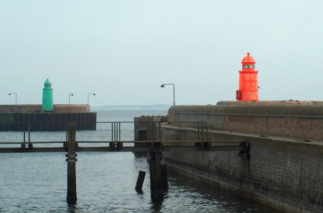 pier lights Esbjerg traffic port