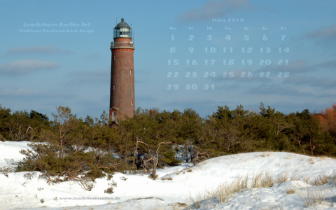 Hintergrundbild Monat M&auml;rz 2010 - Leuchtturm Dar&szlig;er Ort