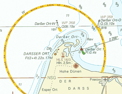 section of a nautical chart