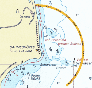 section of a nautical chart