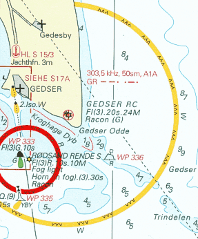 section of a nautical chart