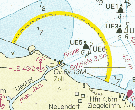 Ausschnitt aus einer Seekarte