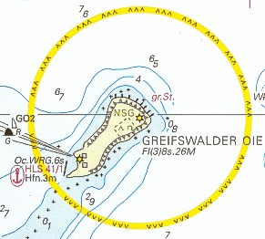 Ausschnitt aus einer älteren Seekarte